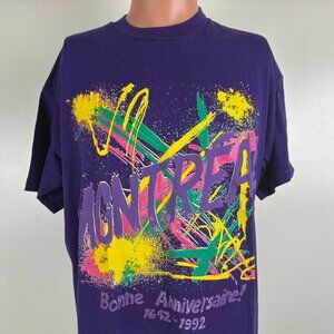 Vintage 90s Montreal Canada T Shirt Mens Size L Anniversary Celebration 1992